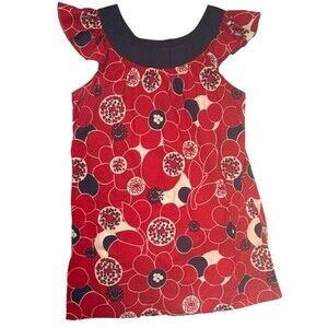 Duck Head Jeans Co Mod Cotton Shift Dress Floral Red White Blue July 4 Girls XL